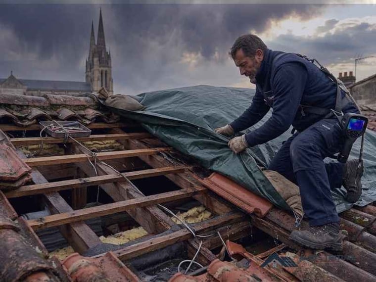 Urgence fuite de toiture — chantier Altys Toiture Salleboeuf à Salleboeuf